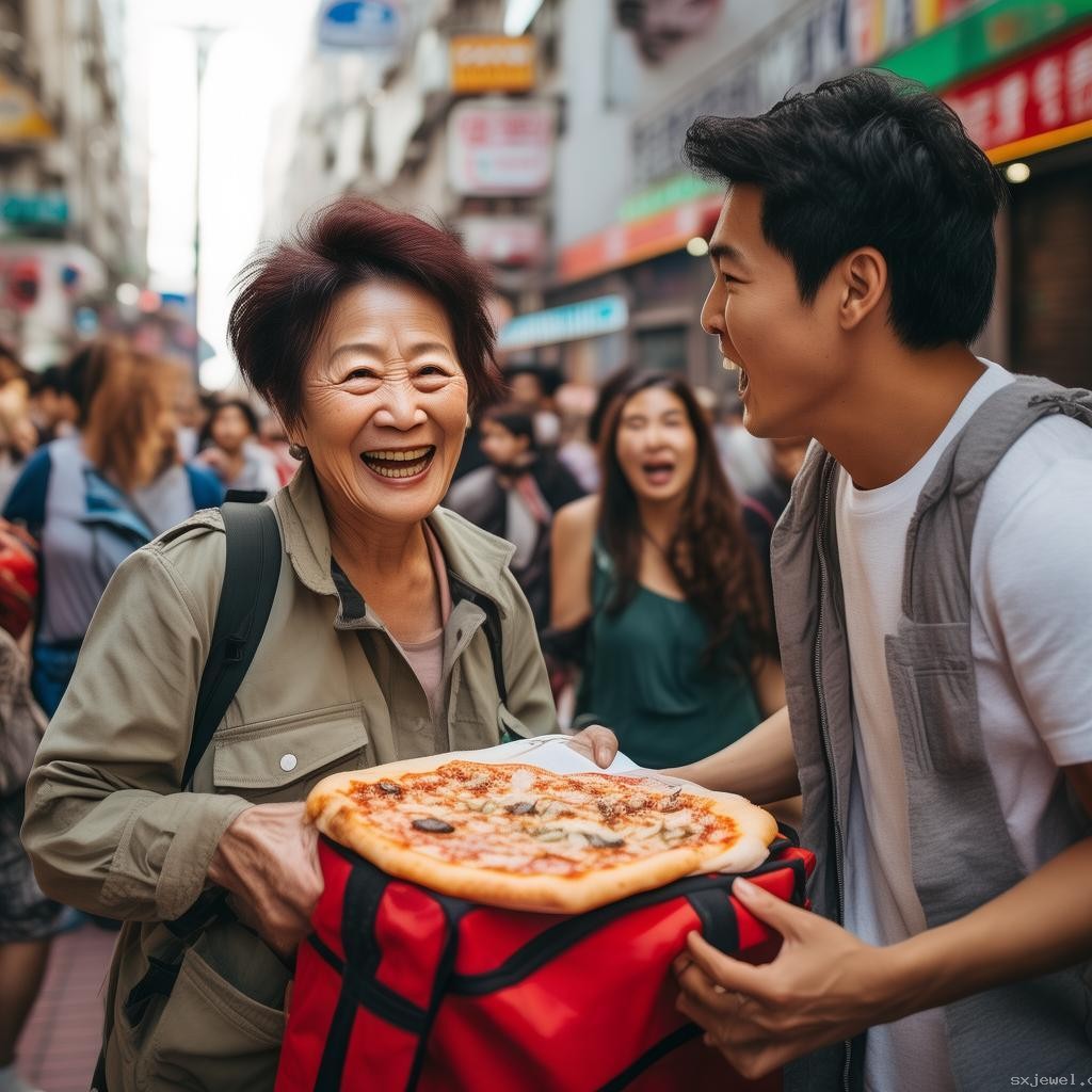 闫妮送外卖偶遇事件解析，明星亲民瞬间